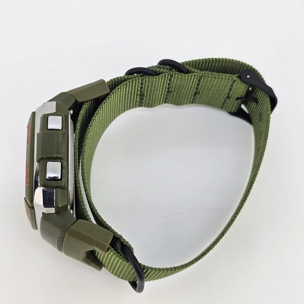 VTG Gap Sport Men's Digital Watch 45MM‎ New Army Green Nylon Band New Battery